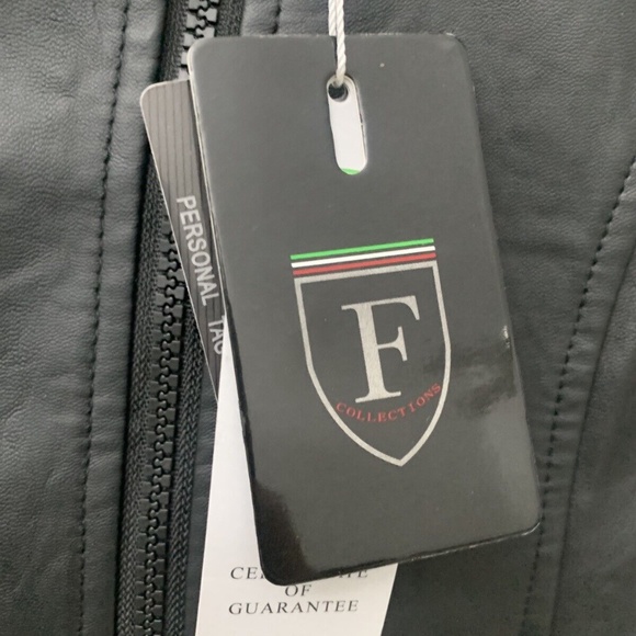 NWT Italian Black Vegan Leather Jacket. - Picture 2 of 2